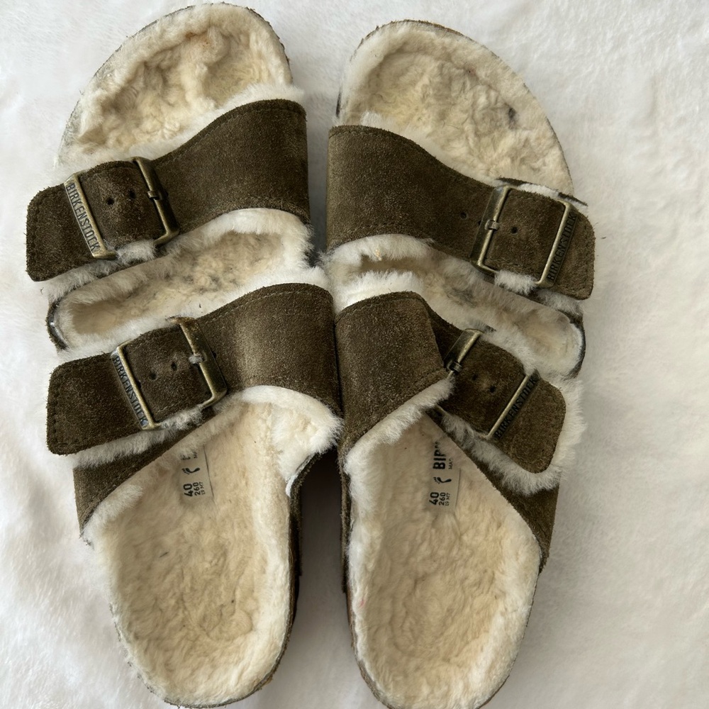 Arizona Suede Shearling Sandals